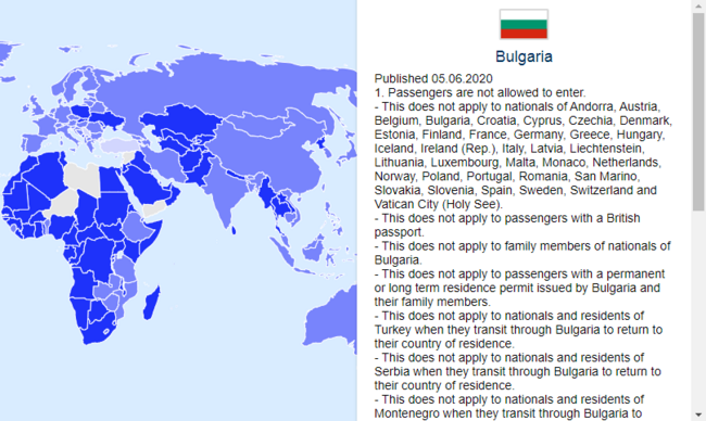 Тази интерактивна карта ще ви помогне да откриете кои страни имат ограничения за пътуване